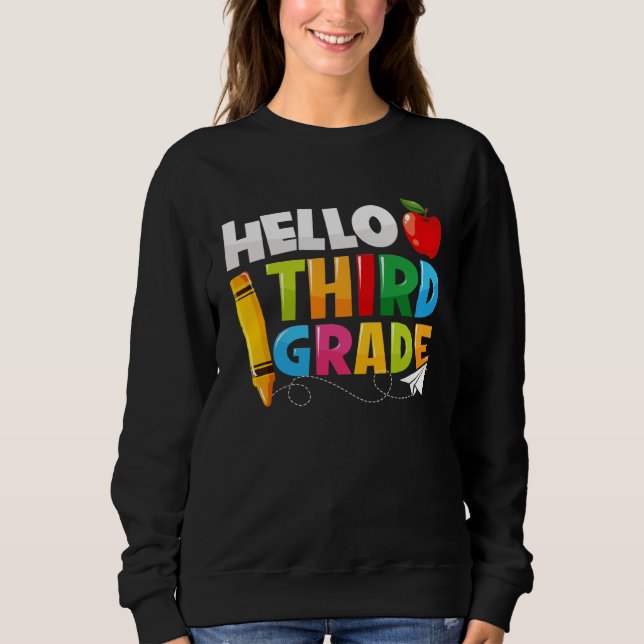 Sweatshirt Hello Third Grade Back To School 3rd Grade Boys Gi (Devant)