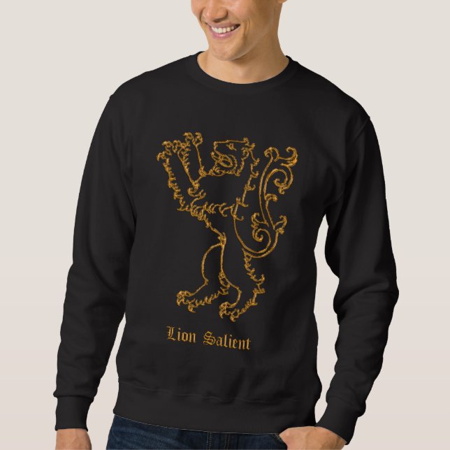 Sweatshirt Héraldique médiévale saillante de lion (Devant)