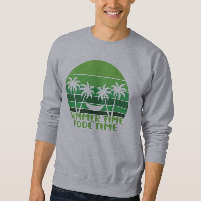 SWEATSHIRT HEURE D'ÉTÉ PISCINE. (Devant)