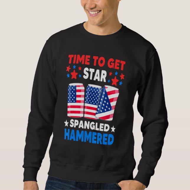 Sweatshirt Heure D'Obtenir Star Spangled Hammered Bière Usa D (Devant)