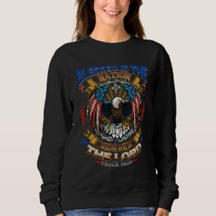 Sweatshirt Heureuse est la nation dont Dieu est le Seigneur C