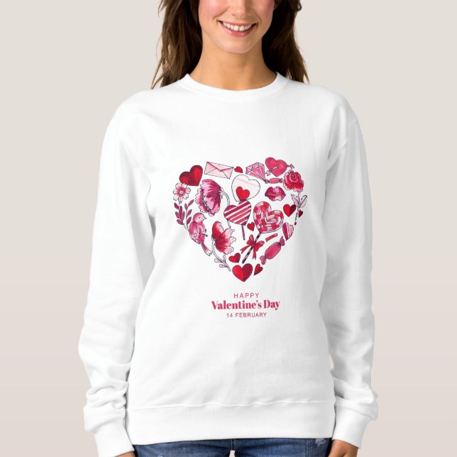 Sweatshirt "Heureuse Sainte-Valentin - Amour romantique" (Devant)