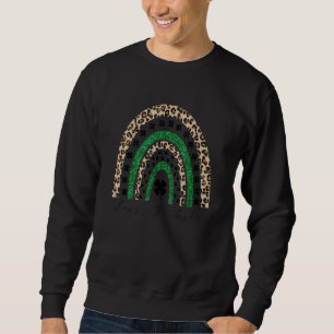 Sweatshirt Heureux Go Lucky Rainbow Leopard Lucky Saint Patri