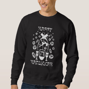 Sweatshirt Heureux Hanoukka Chanukah Matzo Ball Gelt Dreidel 