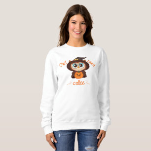 Sweatshirt Hibou/Automne/Halloween/citrouille