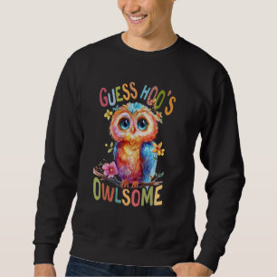 Sweatshirt hibou avec des fleurs chouettes chouettes oiseau v