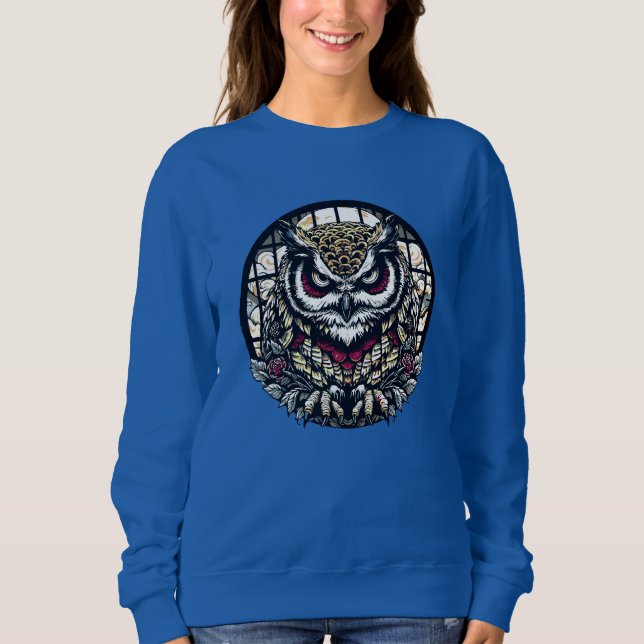 Sweatshirt Hiboux dans les fenêtres rondes (Devant)