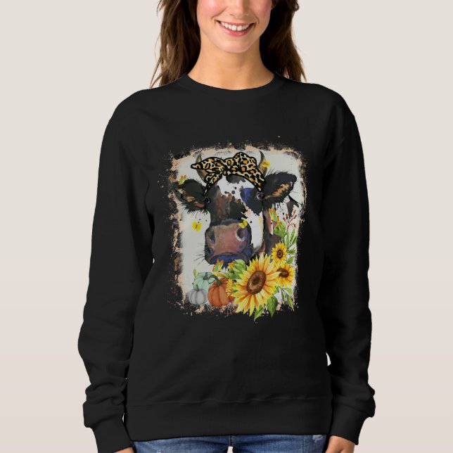 Sweatshirt Highland Cow Pumpkins Fall Western Long Horn Heife (Devant)