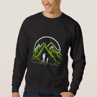 Sweatshirt Hiking in the Mountains Father and Son