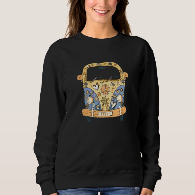 Sweatshirt Hippie Kostm Peace Love Flower Power Retro Camper (Devant)