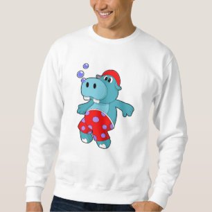 Sweatshirt Hippo à la natation avec maillots de bain