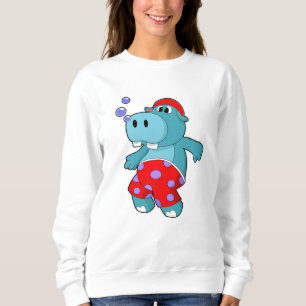 Sweatshirt Hippo à la natation avec maillots de bain