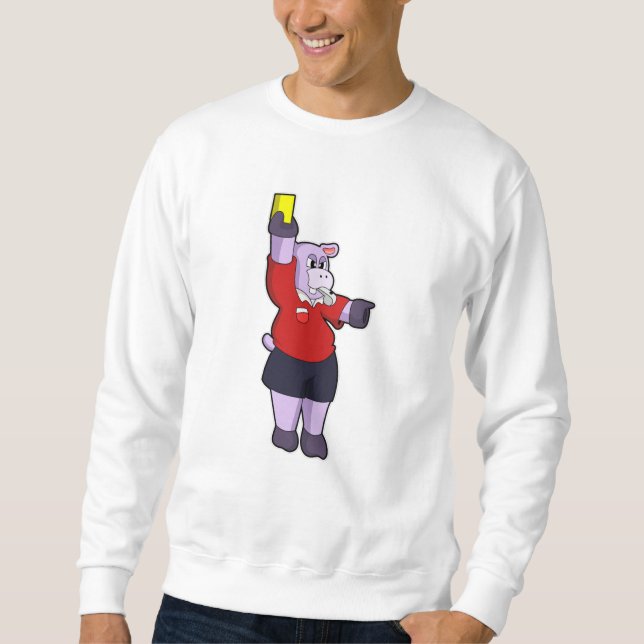 Sweatshirt Hippo au football en tant qu'arbitre (Devant)