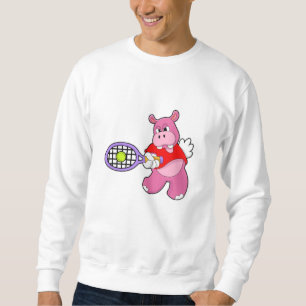 Sweatshirt Hippo au tennis avec raquette de tennis