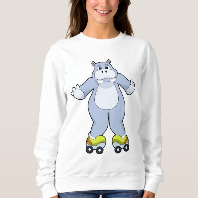 Sweatshirt Hippo avec patins à rouleaux (Devant)