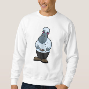 Sweatshirt Hippo cuisiner avec la Pan