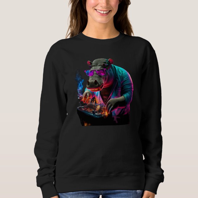 Sweatshirt Hippo DJ  3 (Devant)