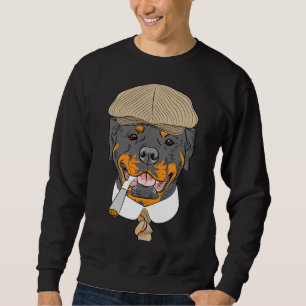 Sweatshirt Hipster Dog Rottweiler Se Reproduisent Dans Un Cas