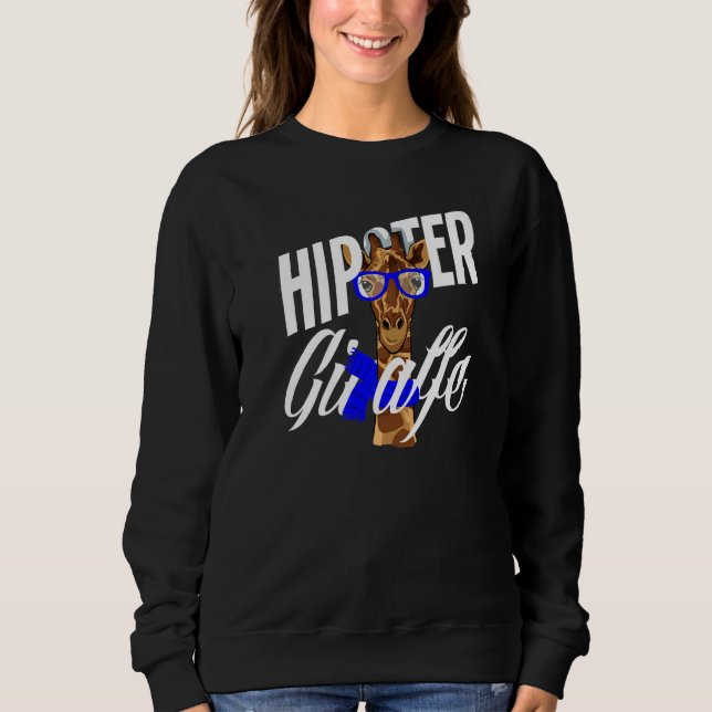 Sweatshirt Hipster Giraffe With Glasses  Giraffe (Devant)