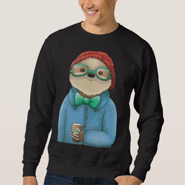 Sweatshirt Hipster Sloth (Devant)
