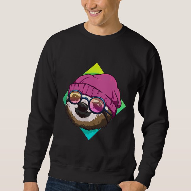 Sweatshirt Hipster Sloth Mignonnes Idées Machines À Sous Homm (Devant)