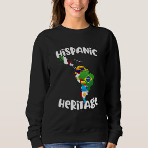 Sweatshirt Hispanic Heritage Month Drapeau de tous les pays I