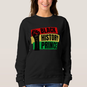 Sweatshirt Histoire des Noirs Prince Famille Amusant Mélanine