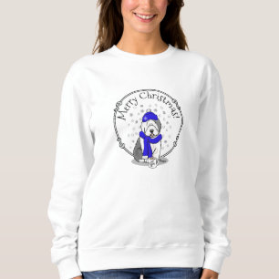 Sweatshirt Hiver Bleu Vieux Anglais Chien à chiens (Gris 1) M