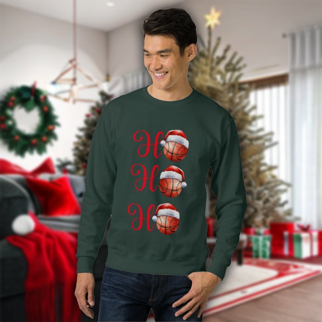 Sweatshirt Ho Ho Christmas Basket-ball Hommes (Créateur téléchargé)