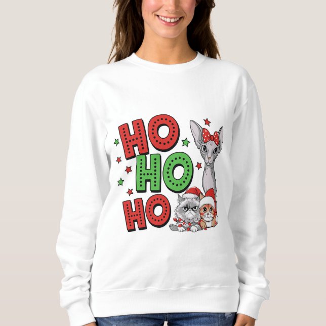 Sweatshirt Ho Ho Christmas Chats (Devant)