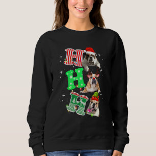 Sweatshirt Ho Ho Ho English Bulldog Père Noël Renne Noël