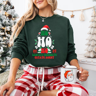 Sweatshirt Ho Ho Ho Père Noël Favoris Agent immobilier Noël