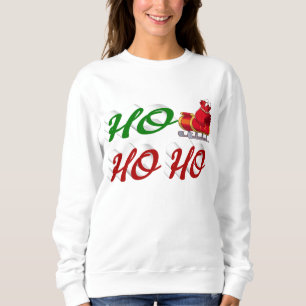 Sweatshirt Ho Ho Ho Père Noël Sleigh Noël rouge vert
