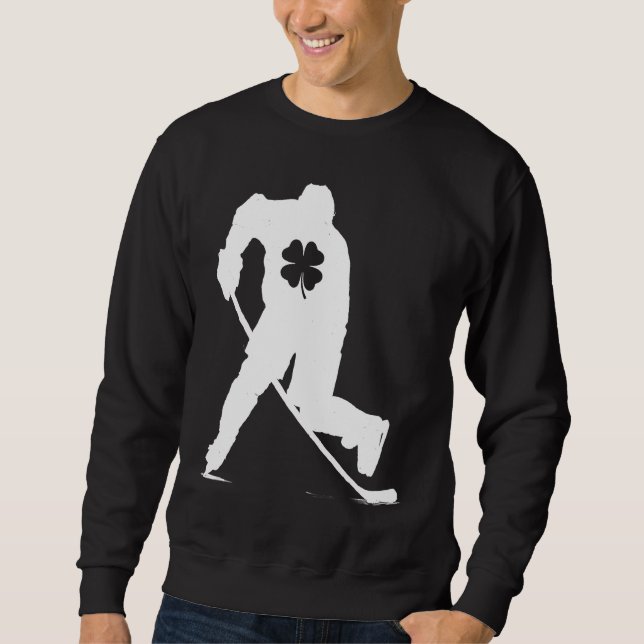 Sweatshirt Hockey Player Lucky Shamrock C St Patricks Day Boy (Devant)