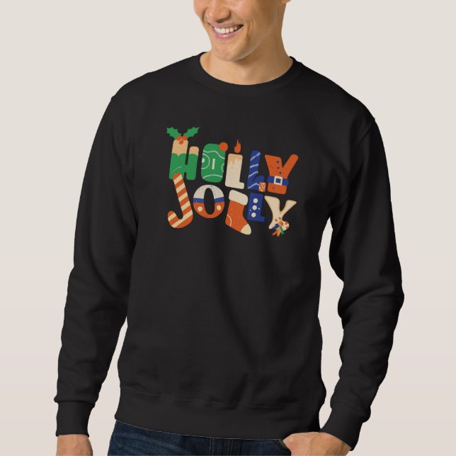 Sweatshirt Holly Jolly Christmas Candy Letters (Devant)