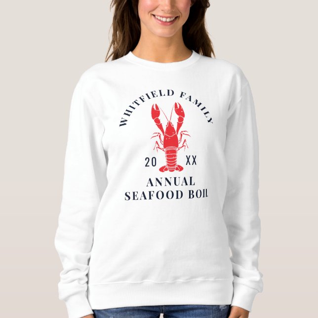 Sweatshirt Homard de famille personnalisé Correspondance des  (Devant)