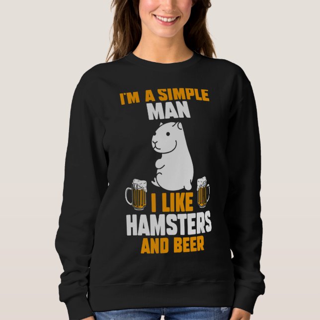 Sweatshirt Homens Beer Hamster (Devant)