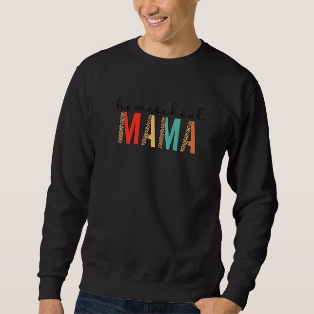 Sweatshirt Homeschool Mama Boho Leopard (Devant)