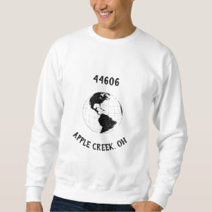 Sweatshirt Hometown City State Code postal Globe World Map