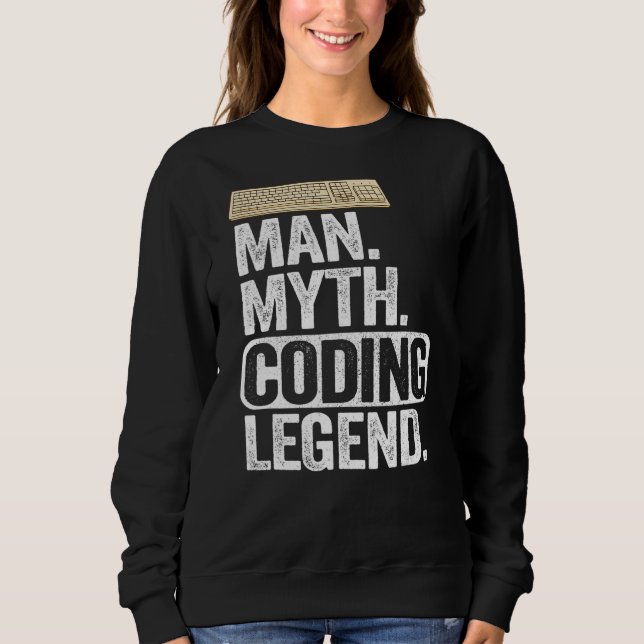 Sweatshirt Homme Myth Coding Legend Coder Papa Geek Ordinateu (Devant)