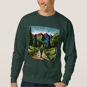 Sweatshirt Homme randonnant sur les sentiers