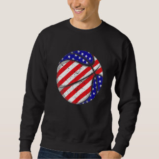 Sweatshirt Hommes American Flag Basketball Juillet 4 Usa Homm