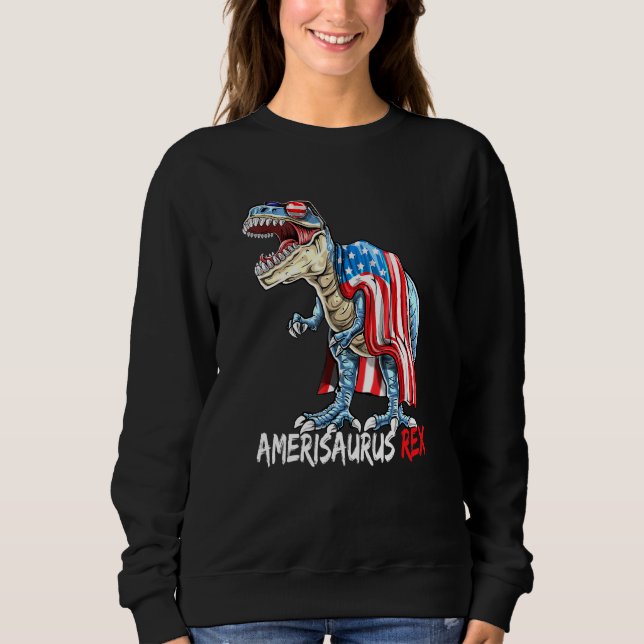 Sweatshirt Hommes Amerisaurus T Rex Dinosaur 4 juillet Enfant (Devant)