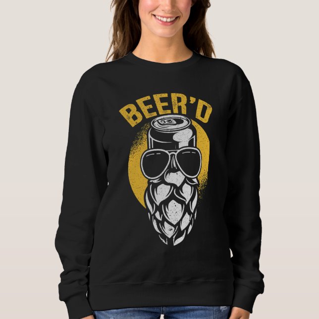 Sweatshirt Hommes Beer Beard Boisson De Bière Alcool Canned B (Devant)