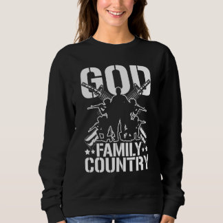 Sweatshirt Hommes Dieu Famille Canons Patriote Soldat 4e O