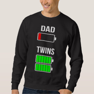 Sweatshirt Hommes Fatigué Papa Faible Batterie Jumeaux Plein 