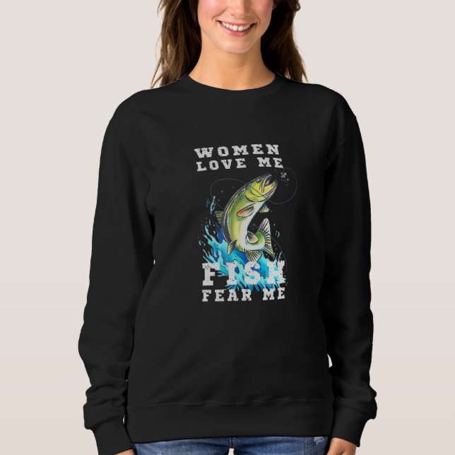 Sweatshirt Hommes Femmes M'Aiment Poisson Peur Moi Pêcheur Po (Devant)