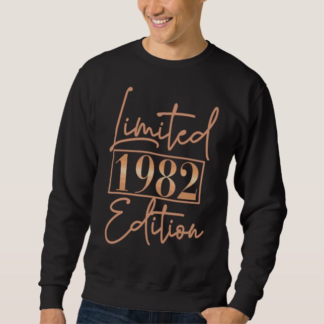 Sweatshirt Hommes Femmes Vintage 1982 Né En 1982 (Devant)