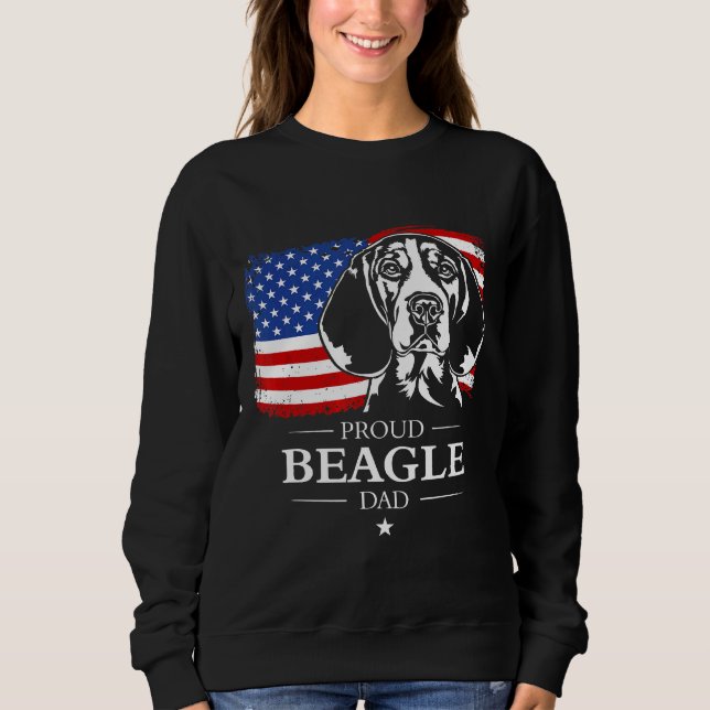 Sweatshirt Hommes Fier Beagle Papa Drapeau Américain Chien pa (Devant)