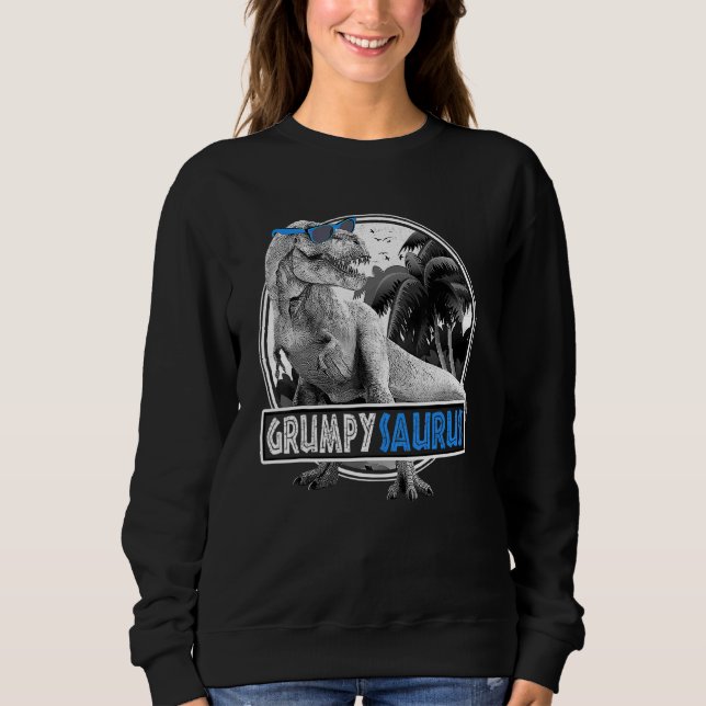 Sweatshirt Hommes Grumpy Saurus T Rex Dinosaur Hommes Famille (Devant)